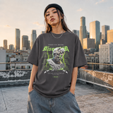 Disrepair Bust T-Shirt – Experimental Typography Graphic Tee - Color: Charcoal