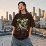 Disrepair Bust T-Shirt – Experimental Typography Graphic Tee - Color: Dark Chocolate