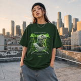 Disrepair Bust T-Shirt – Experimental Typography Graphic Tee - Color: Forest Green