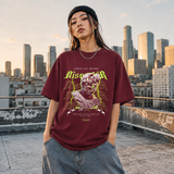 Disrepair Bust T-Shirt – Experimental Typography Graphic Tee - Color: Maroon
