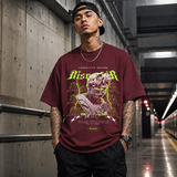 Disrepair Bust T-Shirt – Experimental Typography Graphic Tee - Color: Maroon