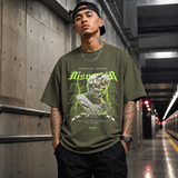 Disrepair Bust T-Shirt – Experimental Typography Graphic Tee - Color: Military Green