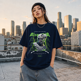 Disrepair Bust T-Shirt – Experimental Typography Graphic Tee - Color: Navy