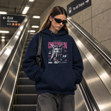 Divine Custodian Hoodie – Religious Imagery Collage Graphic Hoodie - Color: navy