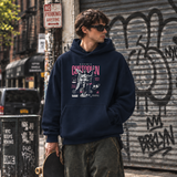 Divine Custodian Hoodie – Religious Imagery Collage Graphic Hoodie - Color: navy