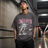 Divine Custodian T-Shirt – Religious Imagery Collage Graphic Tee - Color: Charcoal