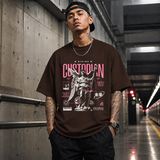 Divine Custodian T-Shirt – Religious Imagery Collage Graphic Tee - Color: Dark Chocolate