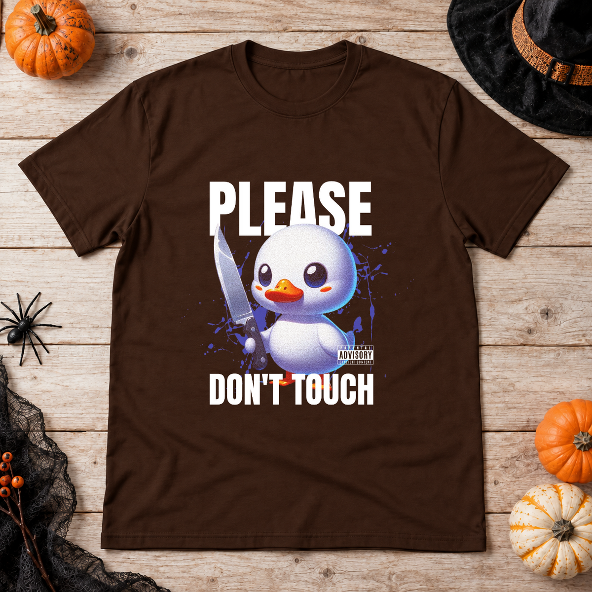 Don't Touch T-Shirt – Dark Editorial Graphic Design Graphic Tee - Color: chocolate