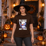 Don't Touch T-Shirt – Dark Editorial Graphic Design Graphic Tee - Color: chocolate