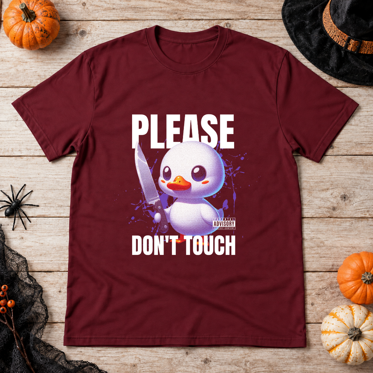 Don't Touch T-Shirt – Dark Editorial Graphic Design Graphic Tee - Color: maroon