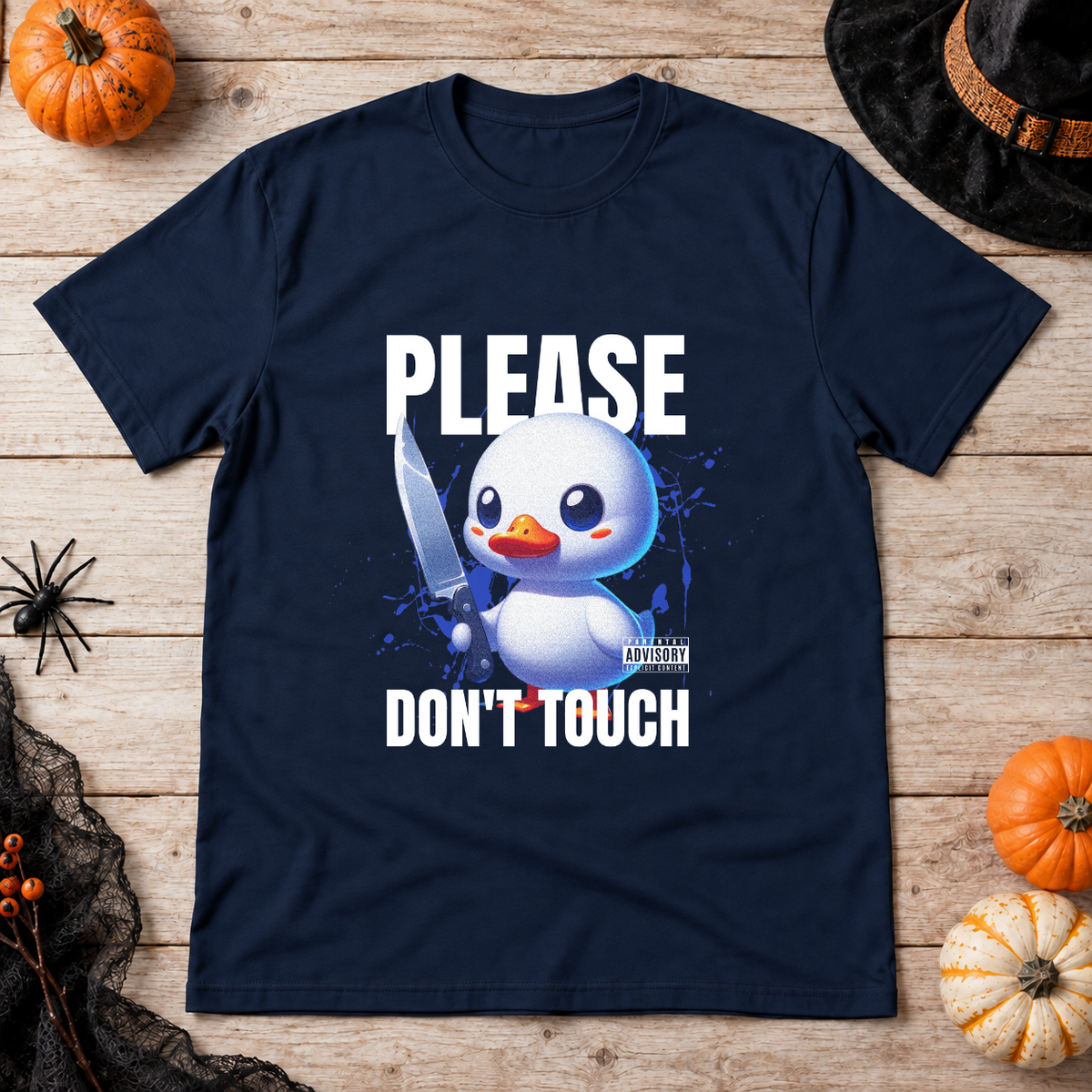Don't Touch T-Shirt – Dark Editorial Graphic Design Graphic Tee - Color: navy