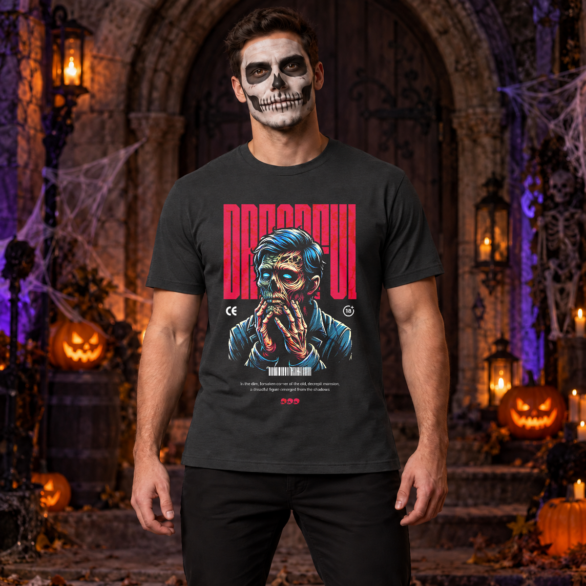 Dreadful T-Shirt – Dark Editorial Graphic Design Graphic Tee - Color: charcoal