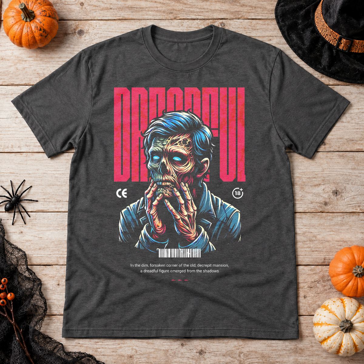Dreadful T-Shirt – Dark Editorial Graphic Design Graphic Tee - Color: dark heather