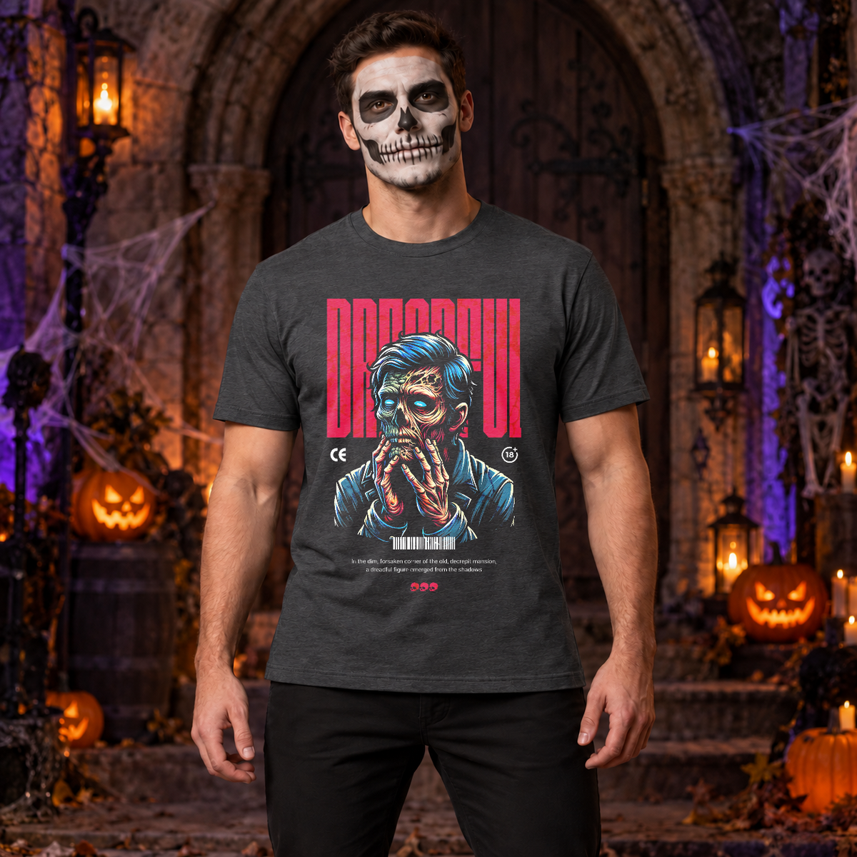Dreadful T-Shirt – Dark Editorial Graphic Design Graphic Tee - Color: dark heather