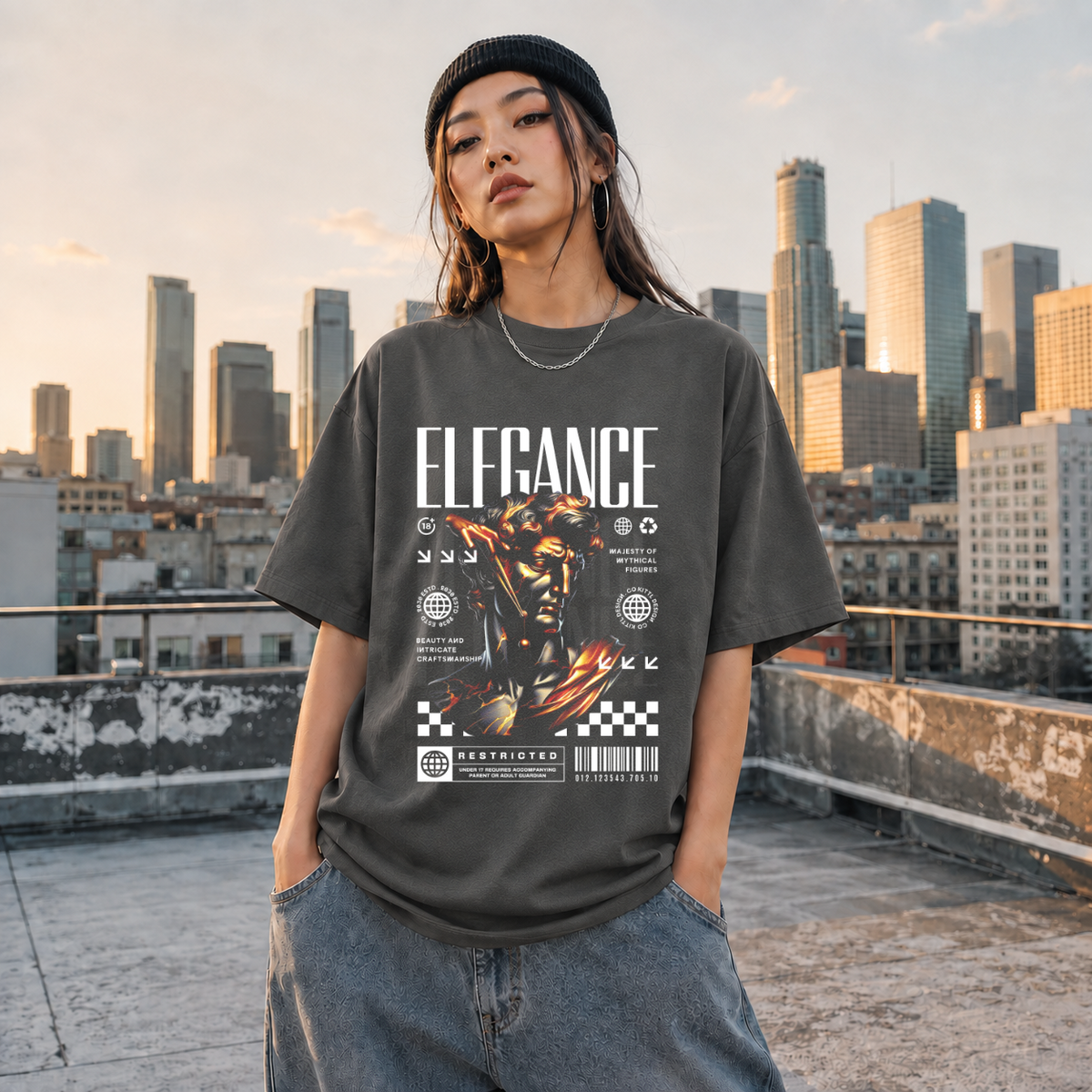 Elegance Marble Statue T-Shirt – Dark Art / Renaissance Aesthetic Graphic Tee - Color: Dark Heather
