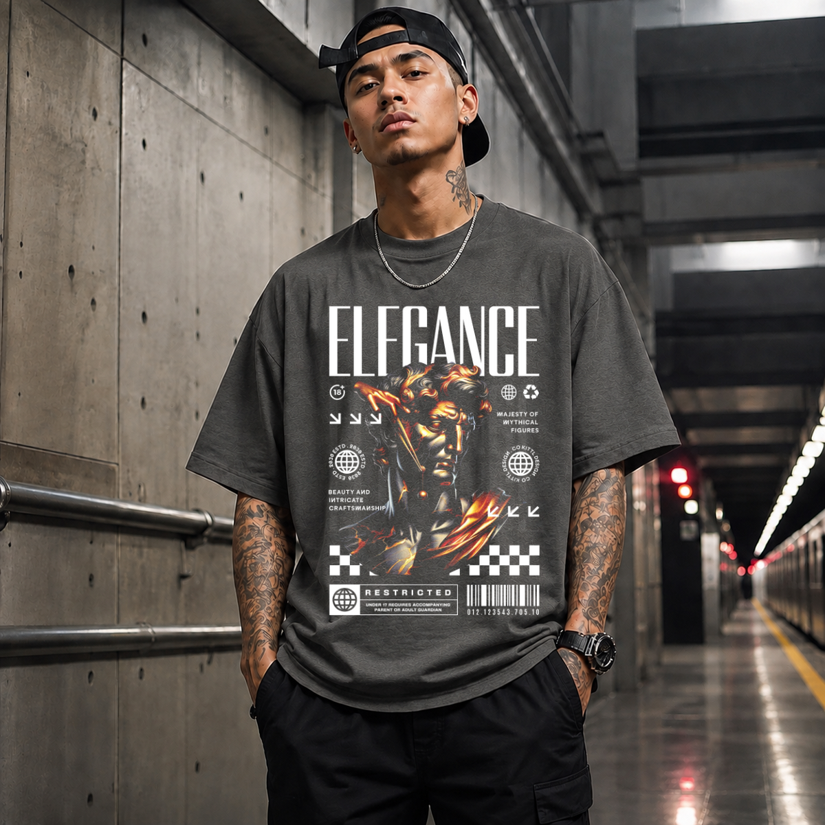 Elegance Marble Statue T-Shirt – Dark Art / Renaissance Aesthetic Graphic Tee - Color: Dark Heather