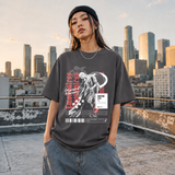 Emotionless Memory Statue T-Shirt – Religious Imagery Collage Graphic Tee - Color: Charcoal