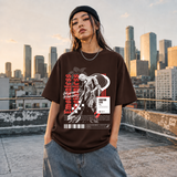 Emotionless Memory Statue T-Shirt – Religious Imagery Collage Graphic Tee - Color: Dark Chocolate