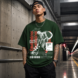 Emotionless Memory Statue T-Shirt – Religious Imagery Collage Graphic Tee - Color: Forest Green
