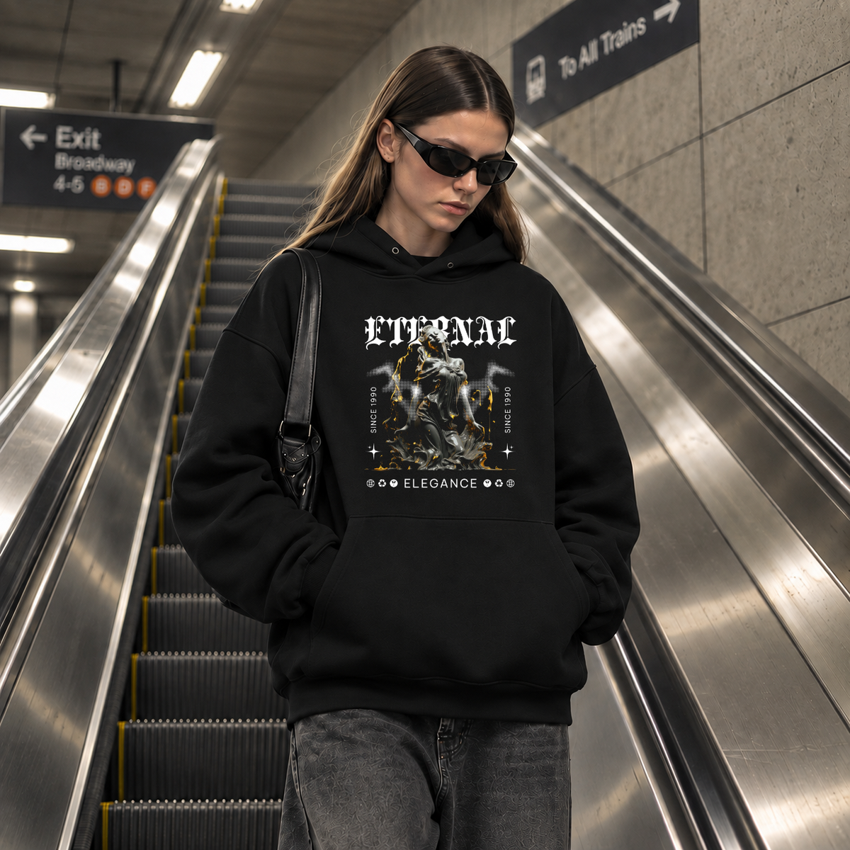 Eternal Elegance Statue Hoodie – Dark Art / Renaissance Aesthetic Graphic Hoodie - Color: black
