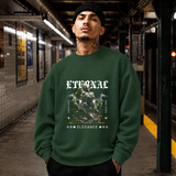 Eternal Elegance Statue Sweatshirt – Dark Art / Renaissance Aesthetic Graphic Sweatshirt - Color: forest green