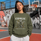 Eternal Elegance Statue Sweatshirt – Dark Art / Renaissance Aesthetic Graphic Sweatshirt - Color: military green