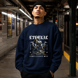 Eternal Elegance Statue Sweatshirt – Dark Art / Renaissance Aesthetic Graphic Sweatshirt - Color: navy
