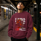 Eternal Skull Sweatshirt – Gothic Streetwear Poster Graphic Sweatshirt - Color: maroon