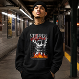Ethereal Armor Statue Flame Sweatshirt – Dark Art / Renaissance Aesthetic Graphic Sweatshirt - Color: black