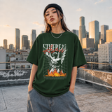 Ethereal Armor Statue Flame T-Shirt – Dark Art / Renaissance Aesthetic Graphic Tee - Color: Forest Green