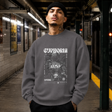 Euphoria Statue Sweatshirt – Dark Editorial Graphic Design Sweatshirt - Color: charcoal