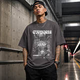 Euphoria Statue T-Shirt – Dark Editorial Graphic Design Tee - Color: Charcoal