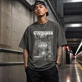 Euphoria Statue T-Shirt – Dark Editorial Graphic Design Tee - Color: Dark Heather