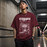 Euphoria Statue T-Shirt – Dark Editorial Graphic Design Tee - Color: Maroon
