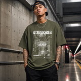 Euphoria Statue T-Shirt – Dark Editorial Graphic Design Tee - Color: Military Green