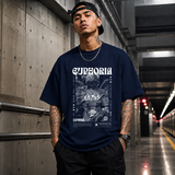 Euphoria Statue T-Shirt – Dark Editorial Graphic Design Tee - Color: Navy