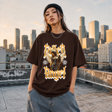Fallen Angel Blackletter T-Shirt – Gothic Streetwear Poster Graphic Tee - Color: Dark Chocolate
