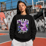 Fallen Angel Floral Sweatshirt – Religious Imagery Collage Graphic Sweatshirt - Color: black
