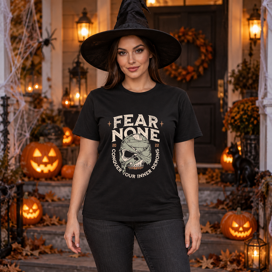 Fear None T-Shirt – Dark Editorial Graphic Design Graphic Tee - Color: black