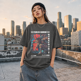 Fearless Guardian Japan Mask Dancer T-Shirt – Gothic Streetwear Poster Graphic Tee - Color: Dark Heather