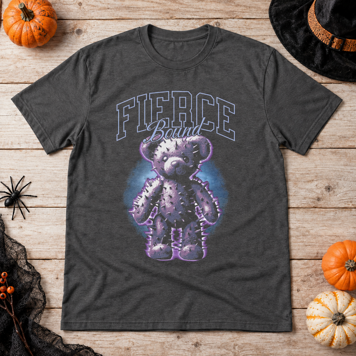 Fierce Bound T-Shirt – Dark Editorial Graphic Design Graphic Tee - Color: dark heather