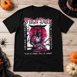 Final Duty T-Shirt – Dark Editorial Graphic Design Graphic Tee - Color: black
