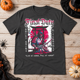 Final Duty T-Shirt – Dark Editorial Graphic Design Graphic Tee - Color: charcoal