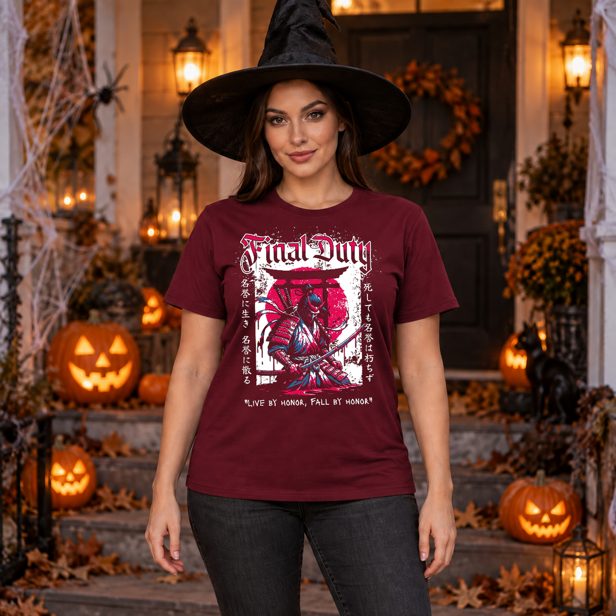 Final Duty T-Shirt – Dark Editorial Graphic Design Graphic Tee - Color: maroon