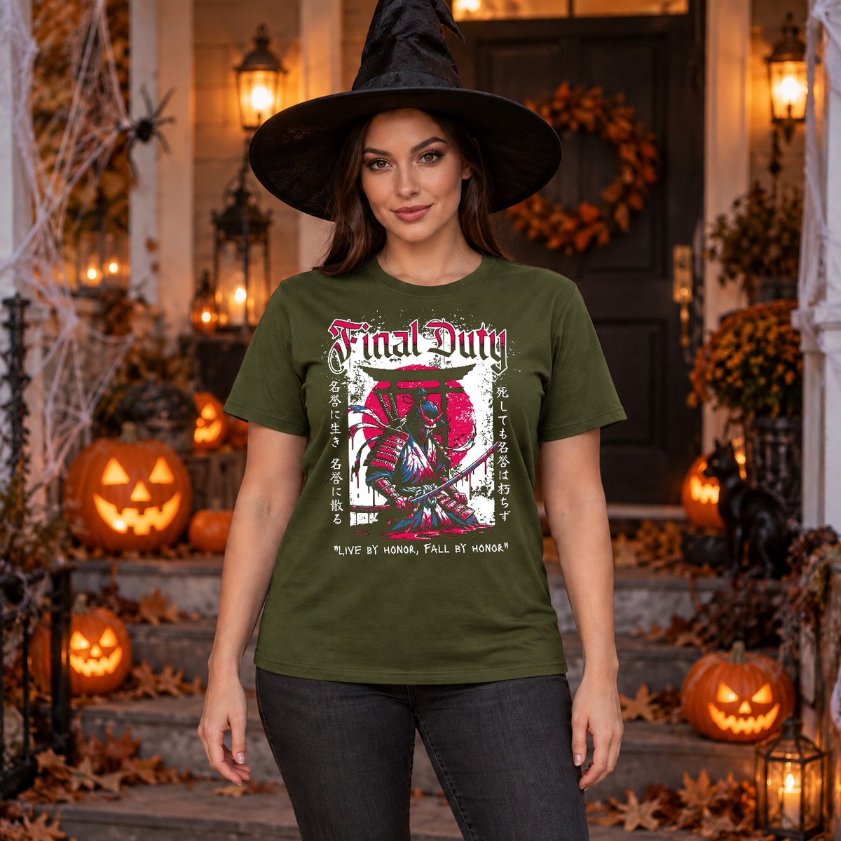 Final Duty T-Shirt – Dark Editorial Graphic Design Graphic Tee - Color: military green
