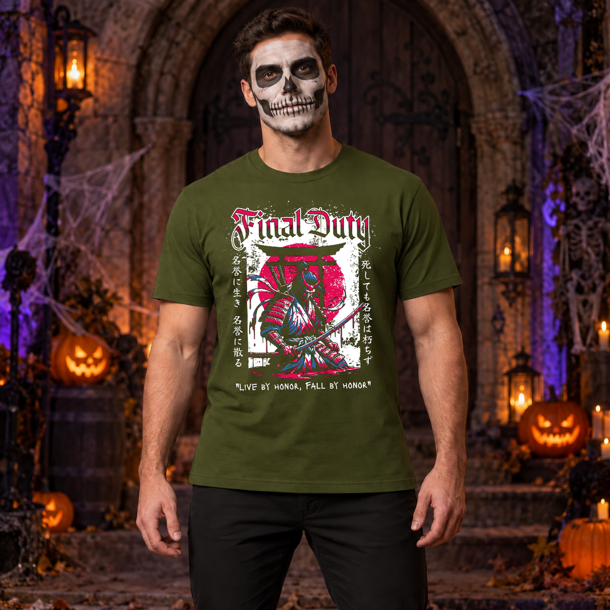 Final Duty T-Shirt – Dark Editorial Graphic Design Graphic Tee - Color: military green