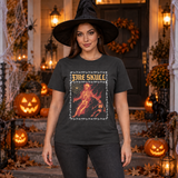 Fire Skull T-Shirt – Skull & Reaper Gothic Graphic Graphic Tee - Color: charcoal