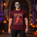 Fire Skull T-Shirt – Skull & Reaper Gothic Graphic Graphic Tee - Color: maroon