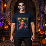 Fire Skull T-Shirt – Skull & Reaper Gothic Graphic Graphic Tee - Color: navy