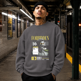 Forbidden Bust Checker Sweatshirt – Dark Editorial / Gothic Streetwear Sweatshirt - Color: charcoal